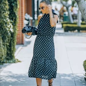 NEW! Vici Dolls High-neck Polka dot midi dress size S